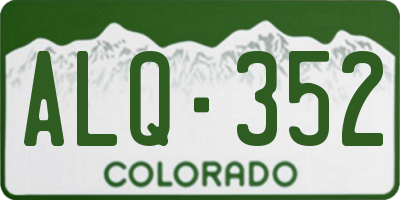 CO license plate ALQ352
