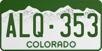 CO license plate ALQ353