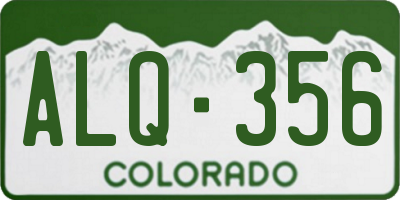 CO license plate ALQ356
