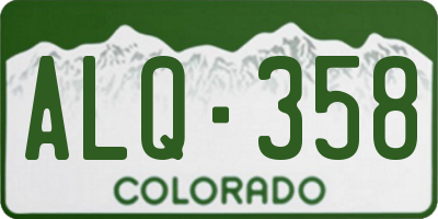 CO license plate ALQ358