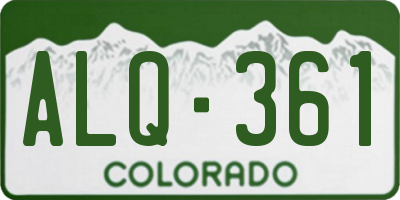 CO license plate ALQ361