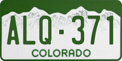 CO license plate ALQ371