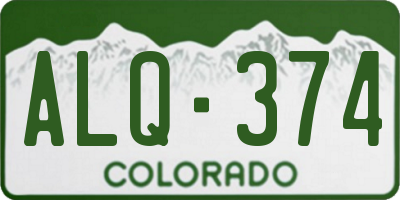 CO license plate ALQ374