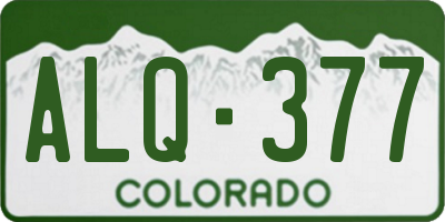 CO license plate ALQ377