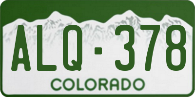 CO license plate ALQ378