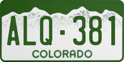 CO license plate ALQ381
