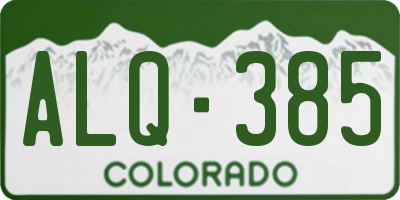 CO license plate ALQ385