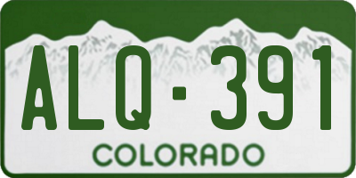 CO license plate ALQ391