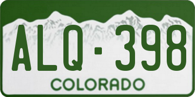 CO license plate ALQ398