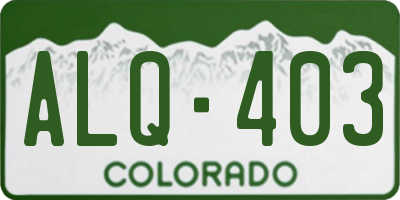 CO license plate ALQ403