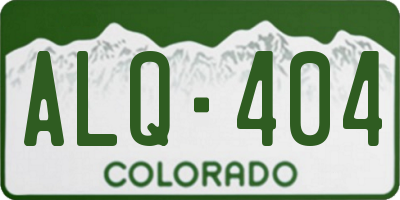 CO license plate ALQ404