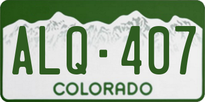 CO license plate ALQ407