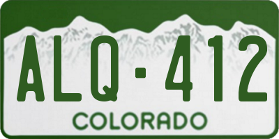 CO license plate ALQ412