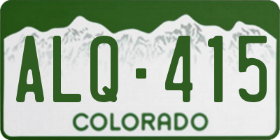 CO license plate ALQ415