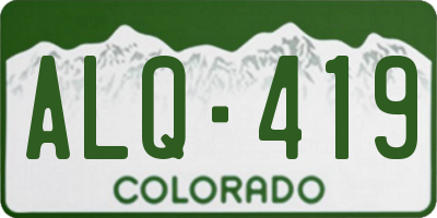 CO license plate ALQ419
