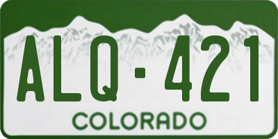 CO license plate ALQ421