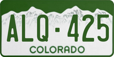 CO license plate ALQ425