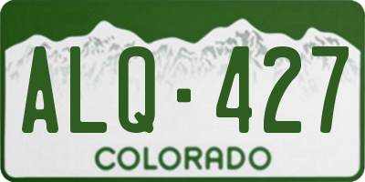 CO license plate ALQ427