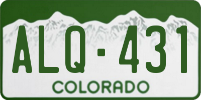 CO license plate ALQ431