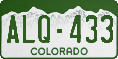 CO license plate ALQ433
