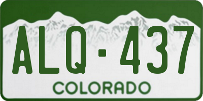 CO license plate ALQ437