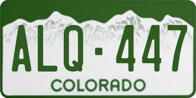 CO license plate ALQ447