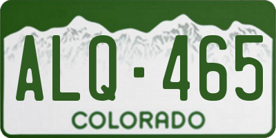 CO license plate ALQ465