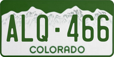 CO license plate ALQ466