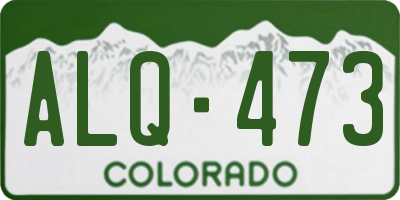 CO license plate ALQ473