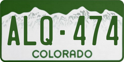CO license plate ALQ474