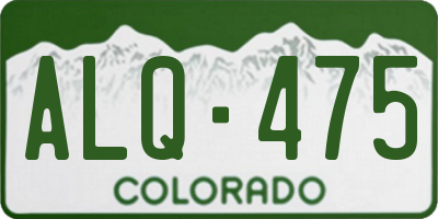 CO license plate ALQ475