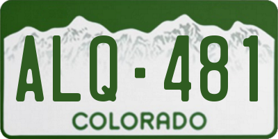 CO license plate ALQ481