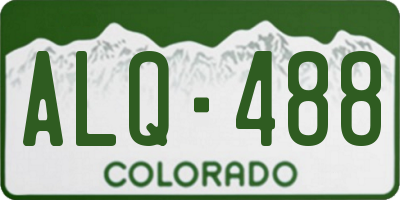 CO license plate ALQ488