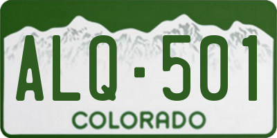 CO license plate ALQ501