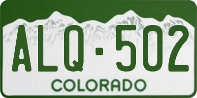 CO license plate ALQ502