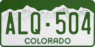 CO license plate ALQ504