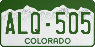 CO license plate ALQ505