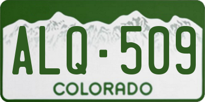 CO license plate ALQ509