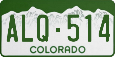 CO license plate ALQ514