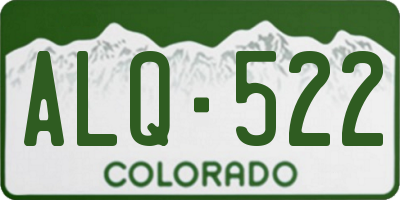 CO license plate ALQ522