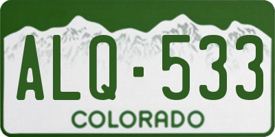 CO license plate ALQ533