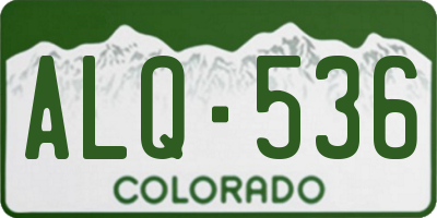 CO license plate ALQ536
