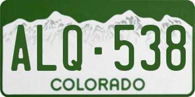 CO license plate ALQ538