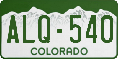 CO license plate ALQ540