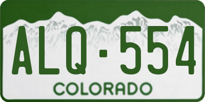 CO license plate ALQ554