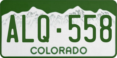CO license plate ALQ558