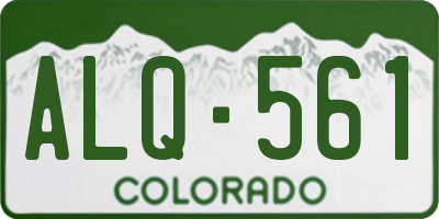CO license plate ALQ561