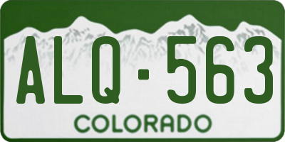 CO license plate ALQ563