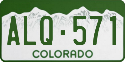 CO license plate ALQ571