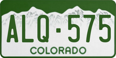 CO license plate ALQ575